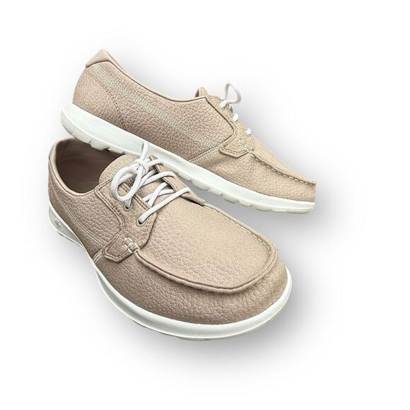 Skechers On-The-Go Flex Lite Eclipse Walking Shoes Beige Athleisure Preppy Foam - Picture 8 of 14